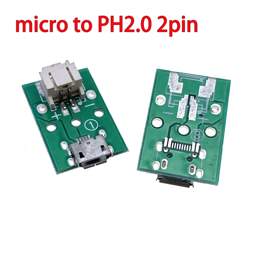 MICRO power adapter board 1.25/PH2.0/XH2.54MM spacing adapter board MICRO USB Mike 5p female power board data cable test