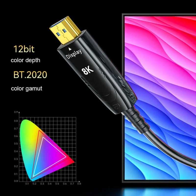 DTECH AOC 2.1V Long HDMI Cable 80m 8K 60Hz Active Optical Fiber Hdmi Cable for Multimedia