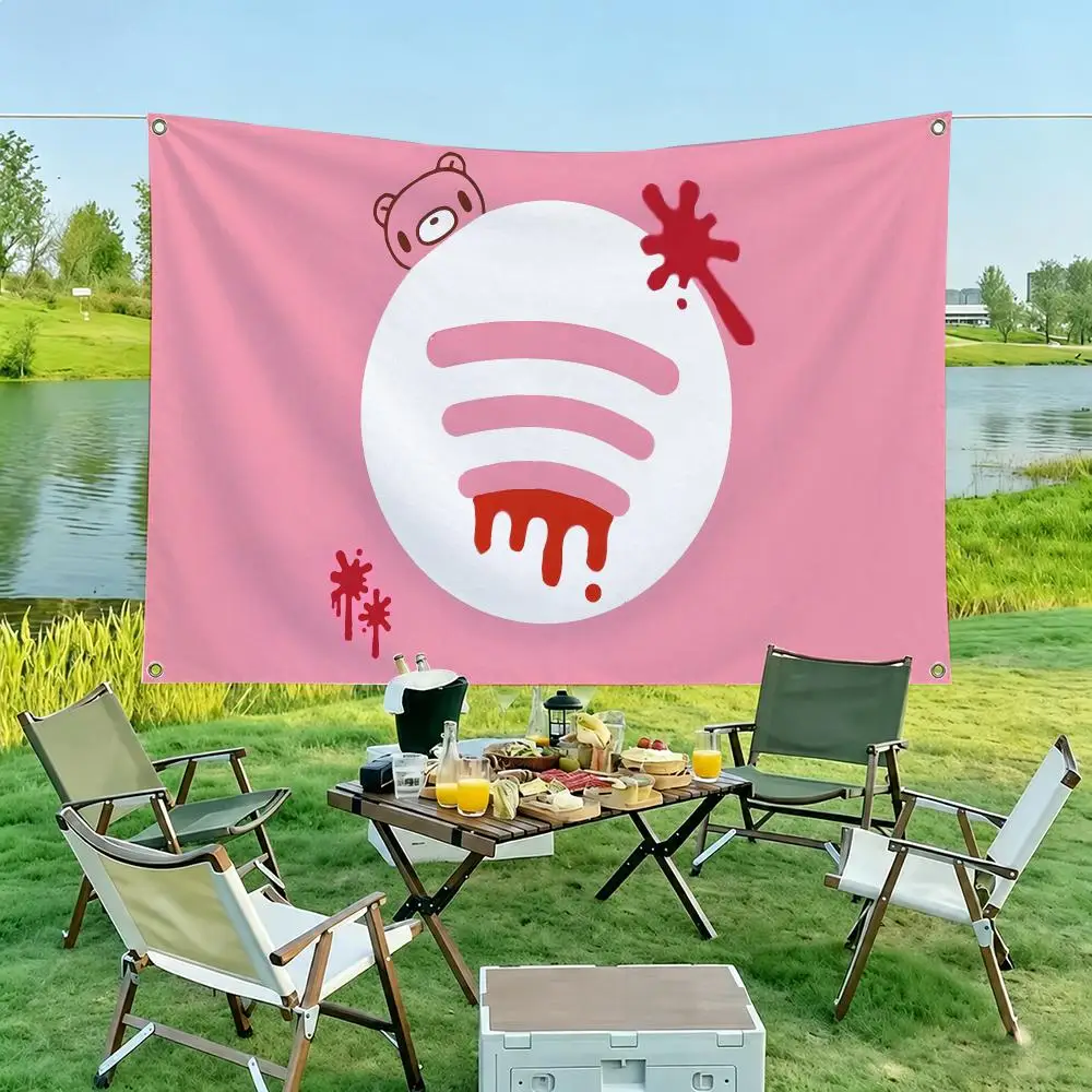 G-Gloomy CUTE BEAR Flags Flag Tapestry Outdoor Decor Flaga Decorative Home Objects Barber Shop Decoration