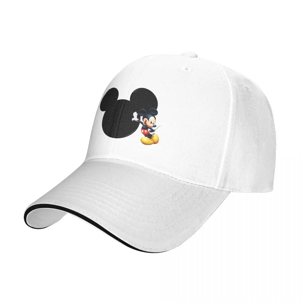 

Disney Mickey Mouse Cartoon Multicolor Hat Peaked Women's Cap Black Head Personalized Visor Protection Hats