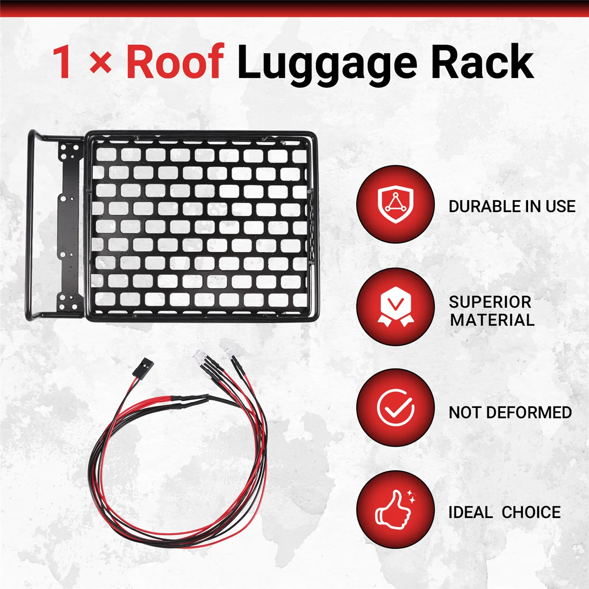 Roof Luggage Rack LED Light Bar for CC01 Axial SCX10 Aluminum Alloy Luggage Rack Car Roof Rack