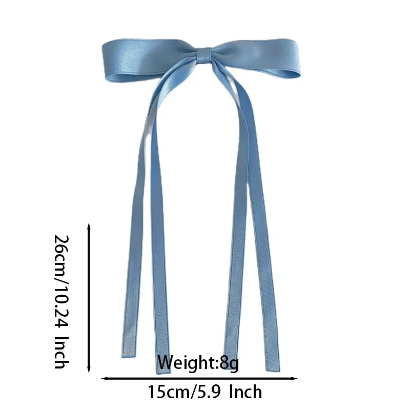Neue farbige Satinband-Haarspangen, unverzichtbar für geflochtene Haarschleifen für Mädchen, modische lange Quasten-Haarspangen für Damen, Accessoires – Detail 7