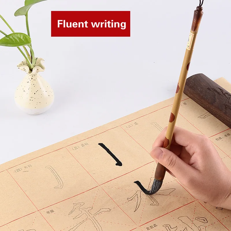 40 Sheets Rough-edged Papers Chinese Calligraphy Brush Copybook Half Ripe Rice Paper Beginners Regular Script Brush Pen Copybook