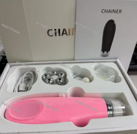 4-in-1 Electric Facial Cleansing Brush, Multifunctional Silicone Face Scrubber for Deep Makeup Removal & Skincare