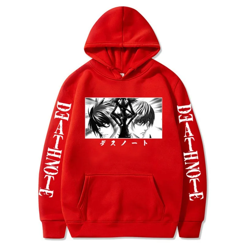 Death Note Hoodies Japanese Anime Men Women Funny Graphic Print Streetwear Harajuku Unisex Tops Plus Size Sweatshirt Clothing