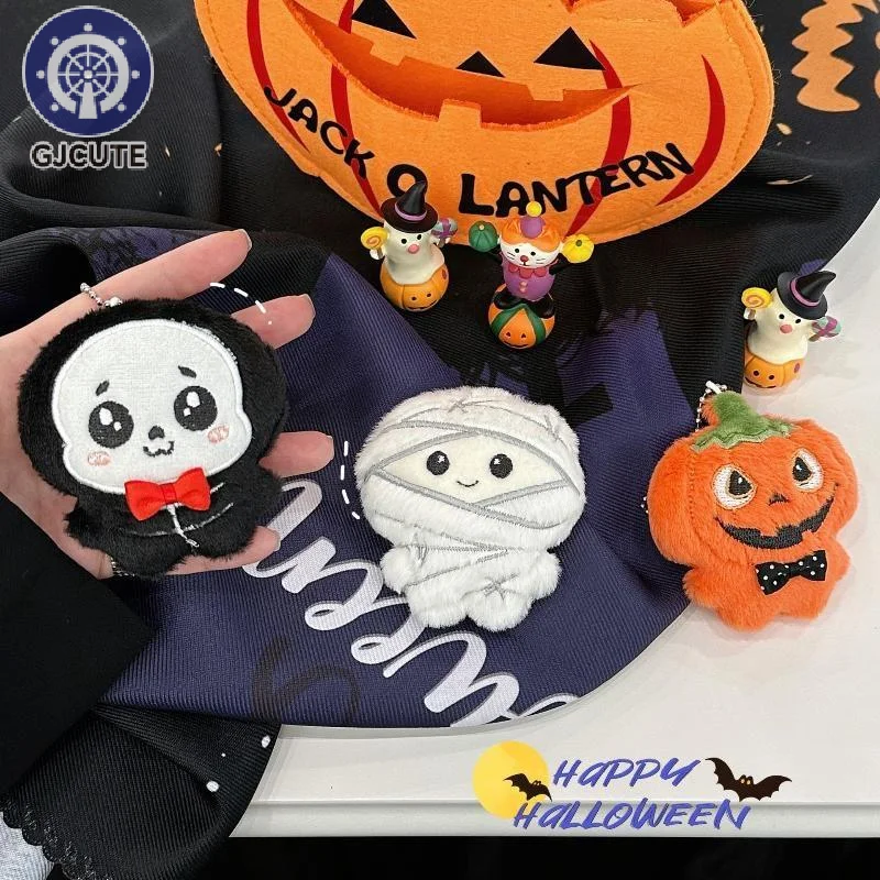 Cute Halloween Plush Keychain Mummy Pumpkin Ghost Monster Doll Pendant Bag Hanging Decor Car Key Holder Holiday Party Gifts