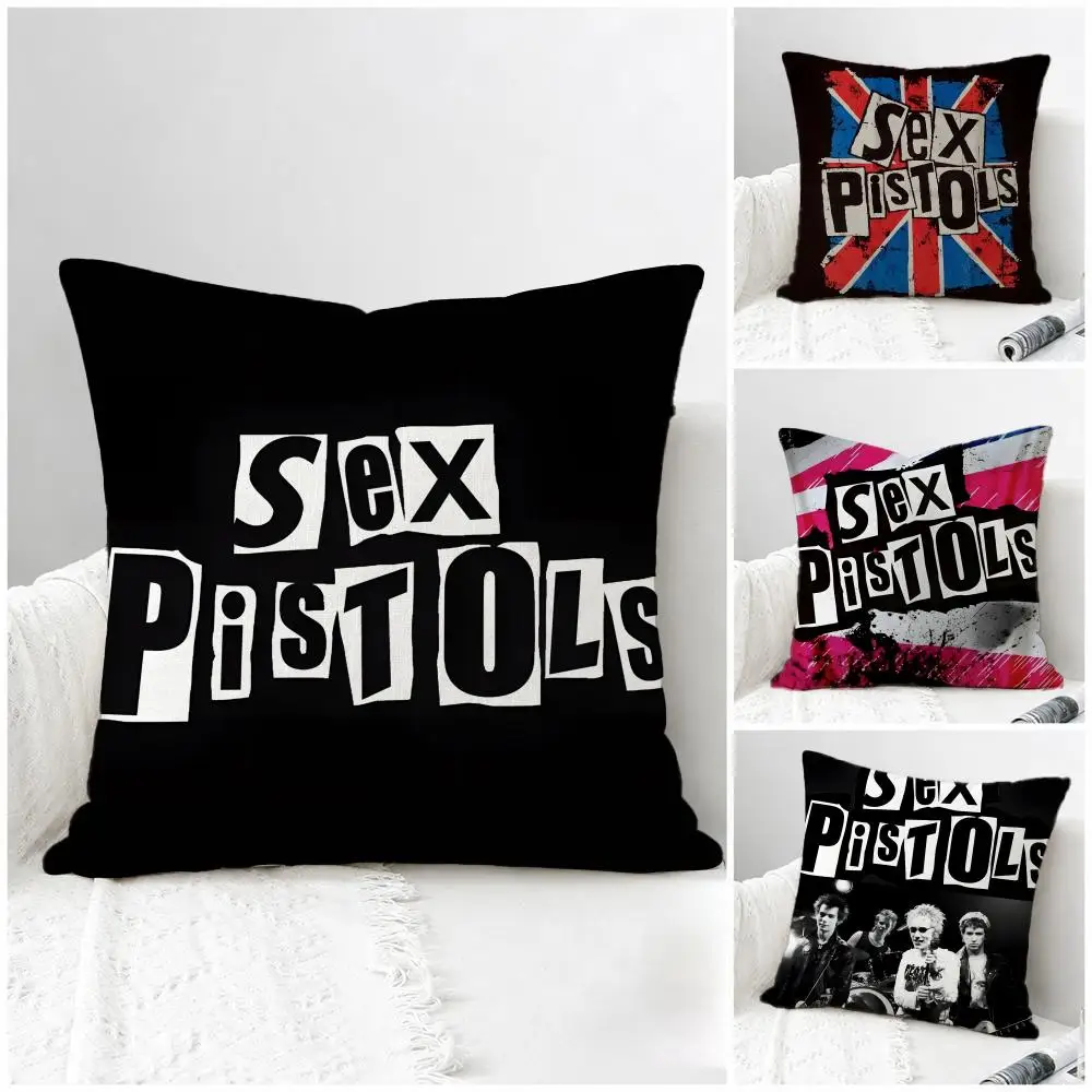 Band Sex Pistols Cushion Cover Natural Linen Pillowcase Set, All-in-One Decor for Sofa, Bedroom & Chair