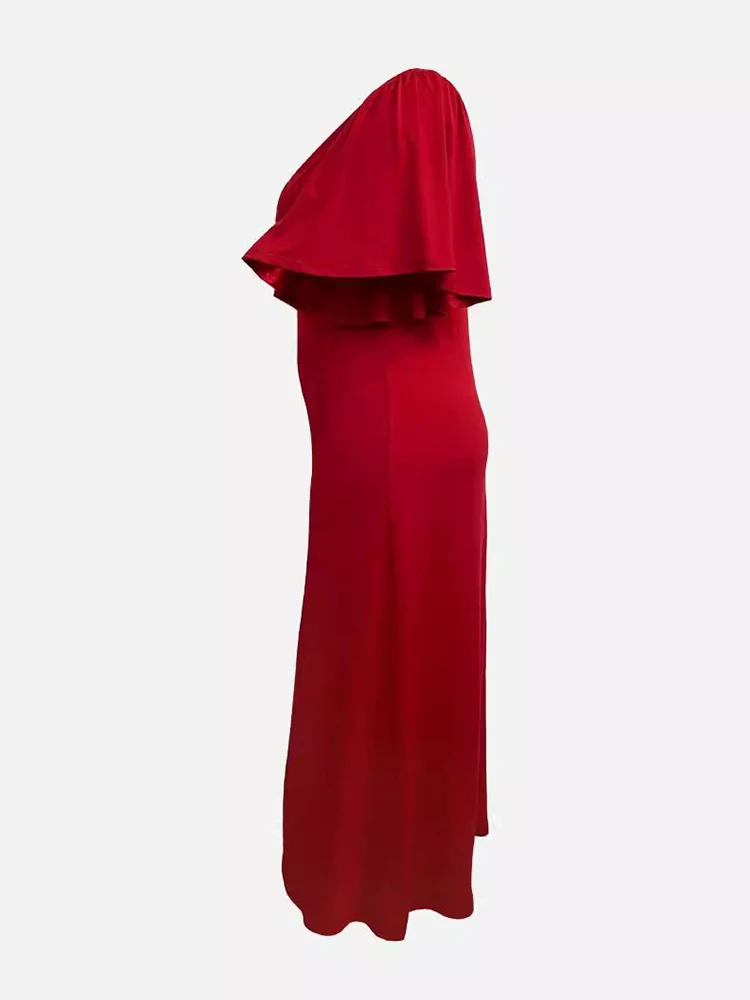 Elegant Red Dress Long Straight V Neck Women Dress Chic Evenings Ladies Dresses Summer Sale Plus Size Wholesale Dropshipping