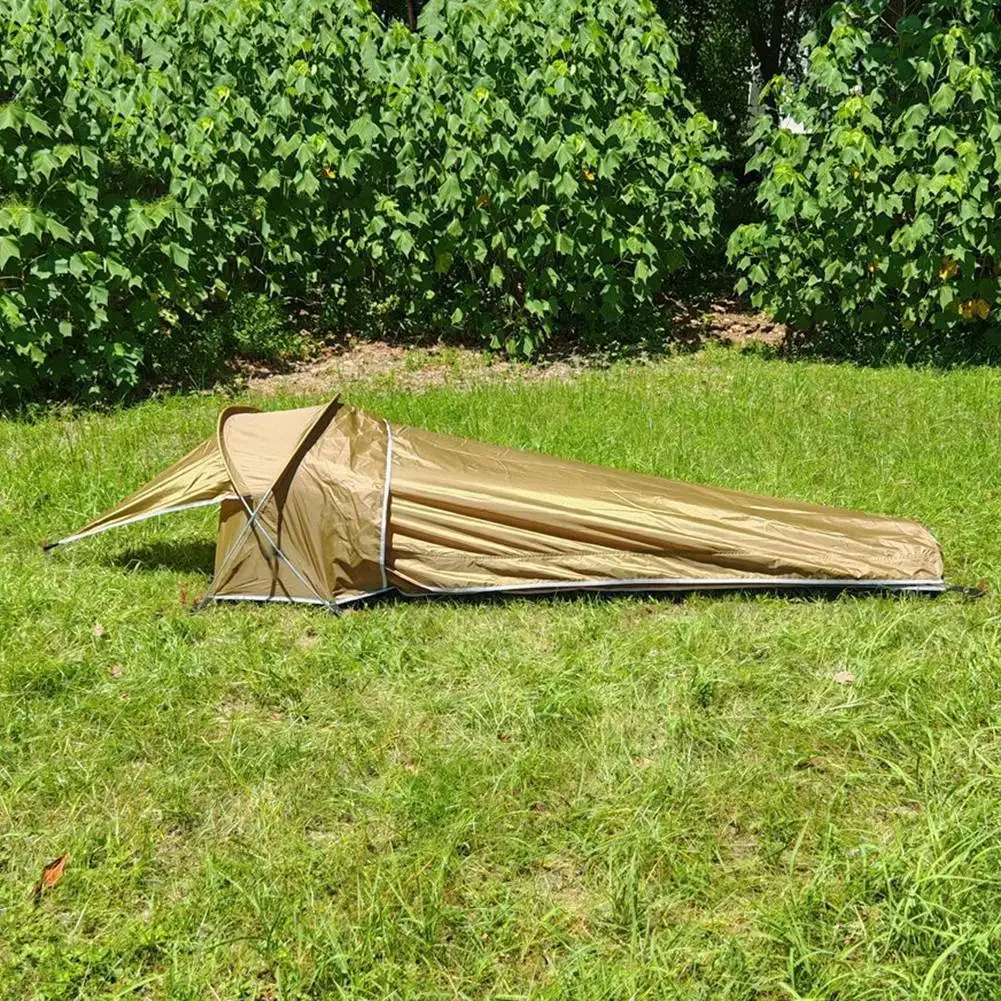 

Hiking Tent Single Person Tent 210D Oxford Cloth Bottom 210T Tear-Resistant Polyester All-Season Usable Bushcraft