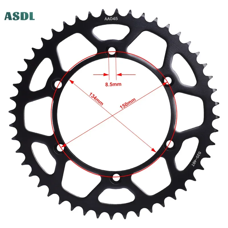 520 48T 14T Motorcycle Rear Sprockets for Kawasaki KDX 200 KDX200 E1-E6 H1-H11 95-06 KDX220 R KDX250 KDX 250 KX250 J1-J2 K1-K3