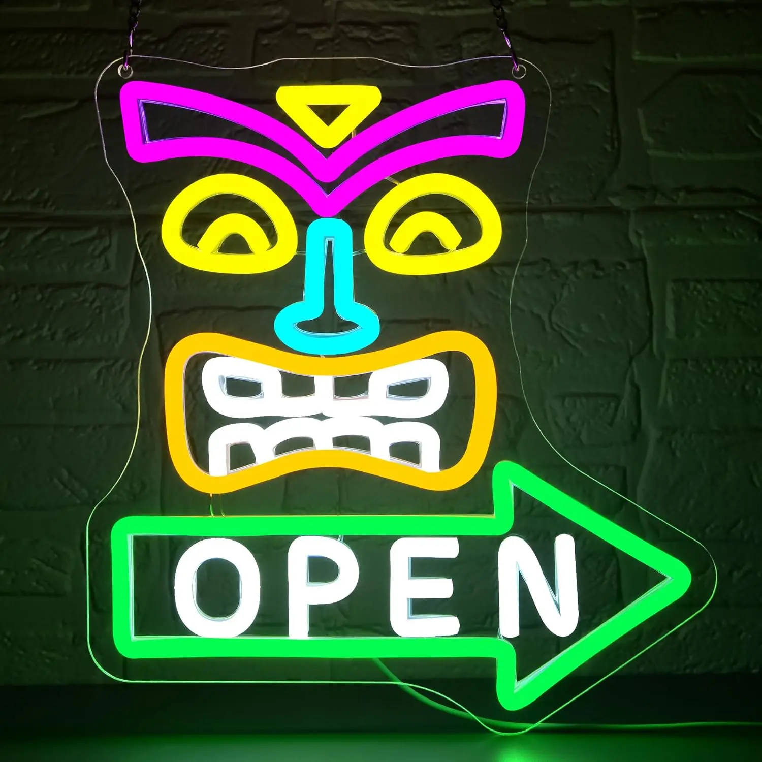 

Tiki Bar Open Neon Sign USB LED Light for Business Bar Beer Store Beach Party Bedroom Decoration personnalisé Gift Night Light
