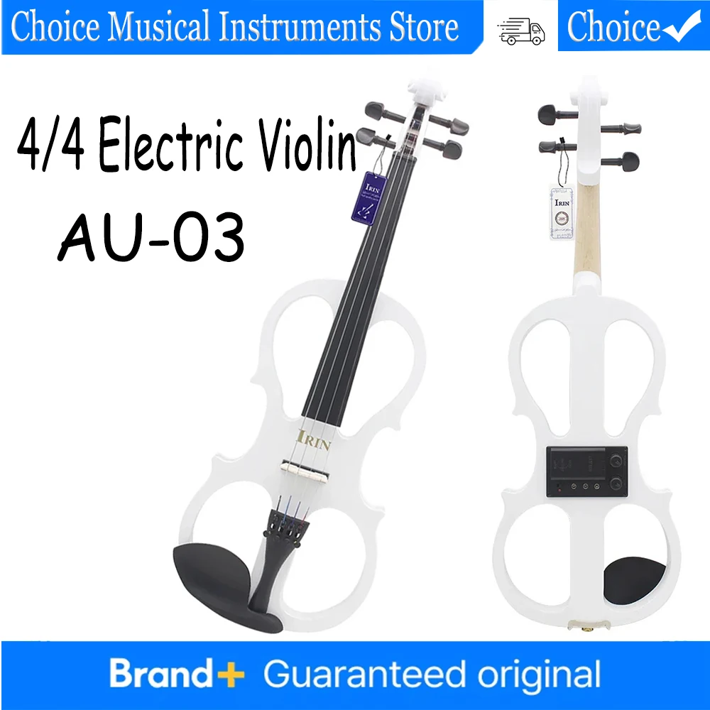 

IRIN AU-03 4/4 электрическая скрипка с белой кленовой панелью, комплект электрической скрипки с футляром, аксессуары, профессиональная электрическая скрипка для практики