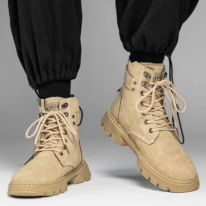 أحذية قطنية شتوية جديدة مقاومة للبرد ودافئة أحذية عالية الجودة للخروج أحذية جلدية غير رسمية أحذية الثلوج أحذية العمل العصرية