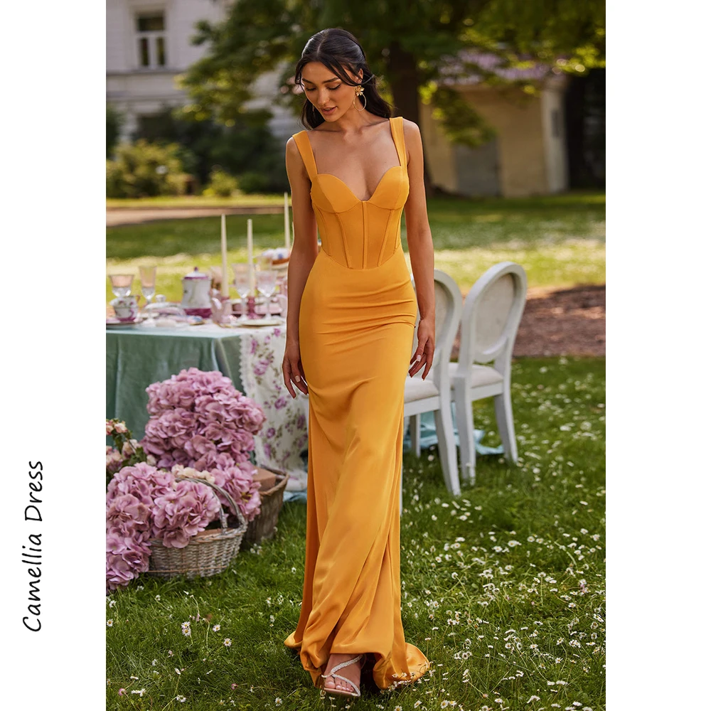 Charming Evening Dresses Mermaid Satin Party Dresses Straps Sweetheart Neck Formal Dresses Vestidos De Fiesta فساتين السهرة