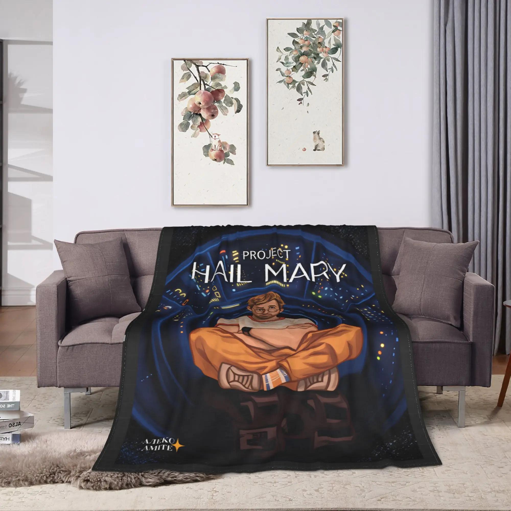 Project Hail Mary Flannel Blanket  Warm Bedding Throws for Couch Bed Decorative Funny Bedspread Sofa Bed Cover