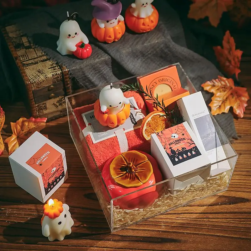 Halloween Ghost Pumpkin Silicone Mold DIY Pumpkin Aroma Candle Plaster Decoration Mould Halloween Spook Candle Making Supplies