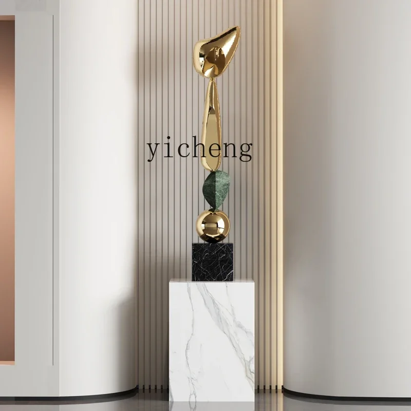 6.8BJL abstract slender sculpture ornament modern light luxury living room entrance hotel floor decoration