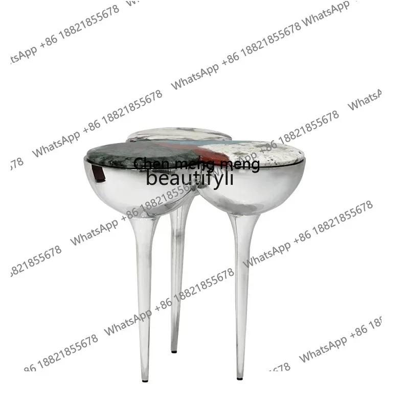 New arrive  Italian Light Luxury Living Room Sofa Small Table Designer Model Room Marble Creative Polygon Combination Corner Tab