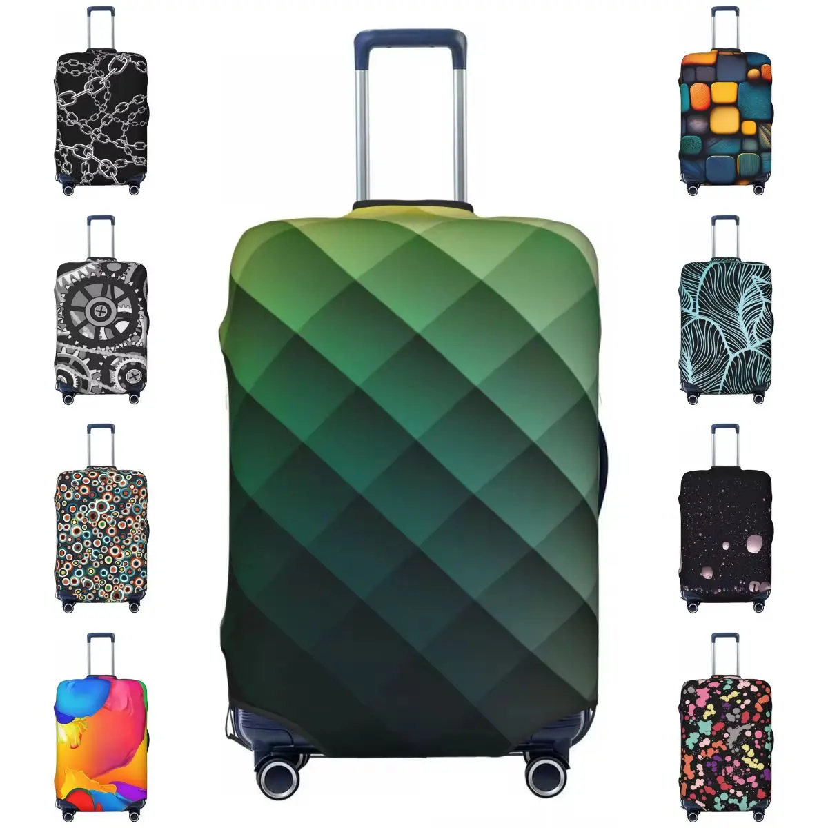 

Rhombus Print Suitcase Cover 3D Printing Fashion Simple Pattern Business Protector Vacation Useful Luggage Accesories