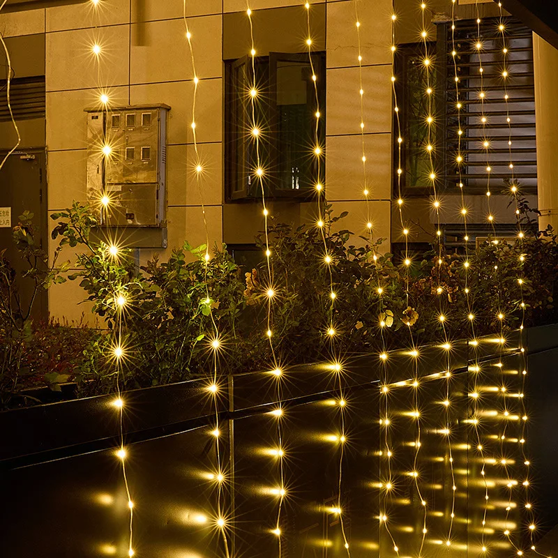 

Wire Tangle-Free Curtain Light With Hook 280 LEDs 3Mx3M String Light Outdoor Waterproof USB Fariy Light For Christmas Decoration