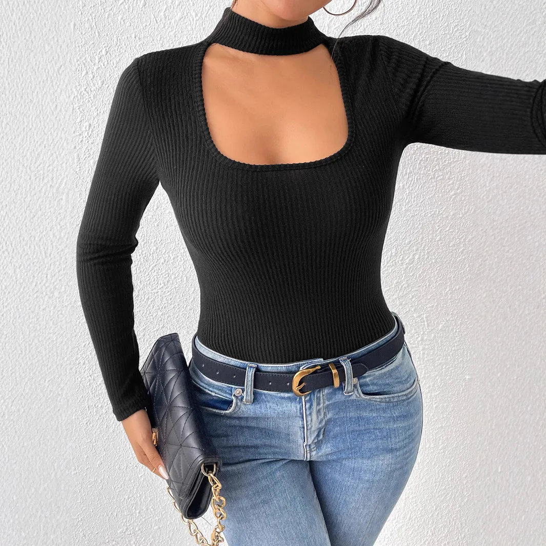 Vento Autunno Personalizzato Collo a U a maniche lunghe Maglia che tocca il fondo Camicia Donna Magliette Vestido Plus Size 9XL 8XL 7XL 6XL XXXXXL