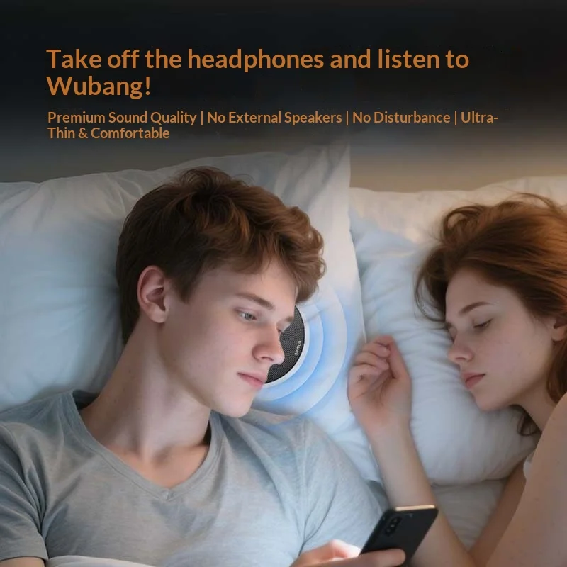 Fmouse Official Authentic Pillow Bluetooth Speaker Q2 Ultra Thin Mini Hi Fi Sound Non External Playback Sleep Bedtime Speaker