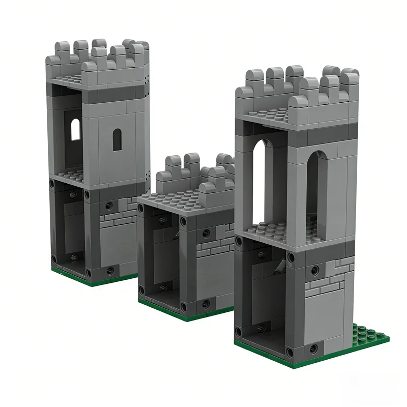 299pcs MOC Castle Medieval Modular Streetscape Angular Model Building Blocks Architecture Christmas Gifts Toy Education Brick