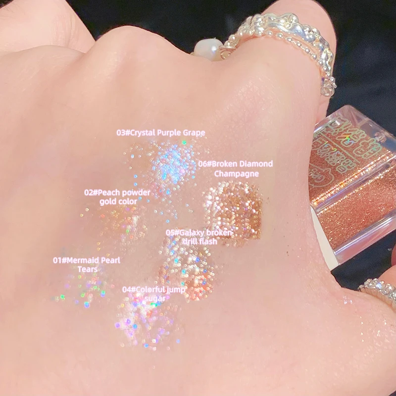 Fine Glitter Liquid Eyeshadow Super Shiny Eye Corner Brightening Highlight No-Makeup Look Silky Smooth Long-Lasting Glitter Lyin