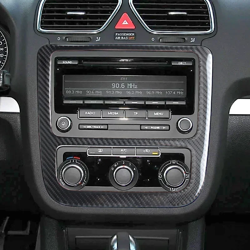 

Карбоновая Центральная панель управления CD кондиционера рамка Крышка Автомобильная декоративная наклейка для Volkswagen Scirocco MK3 2009-2016