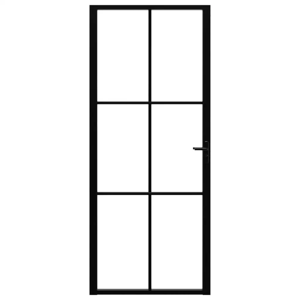 Puerta Interior ESG Vidrio y Aluminio 32.7x79.3 Negro