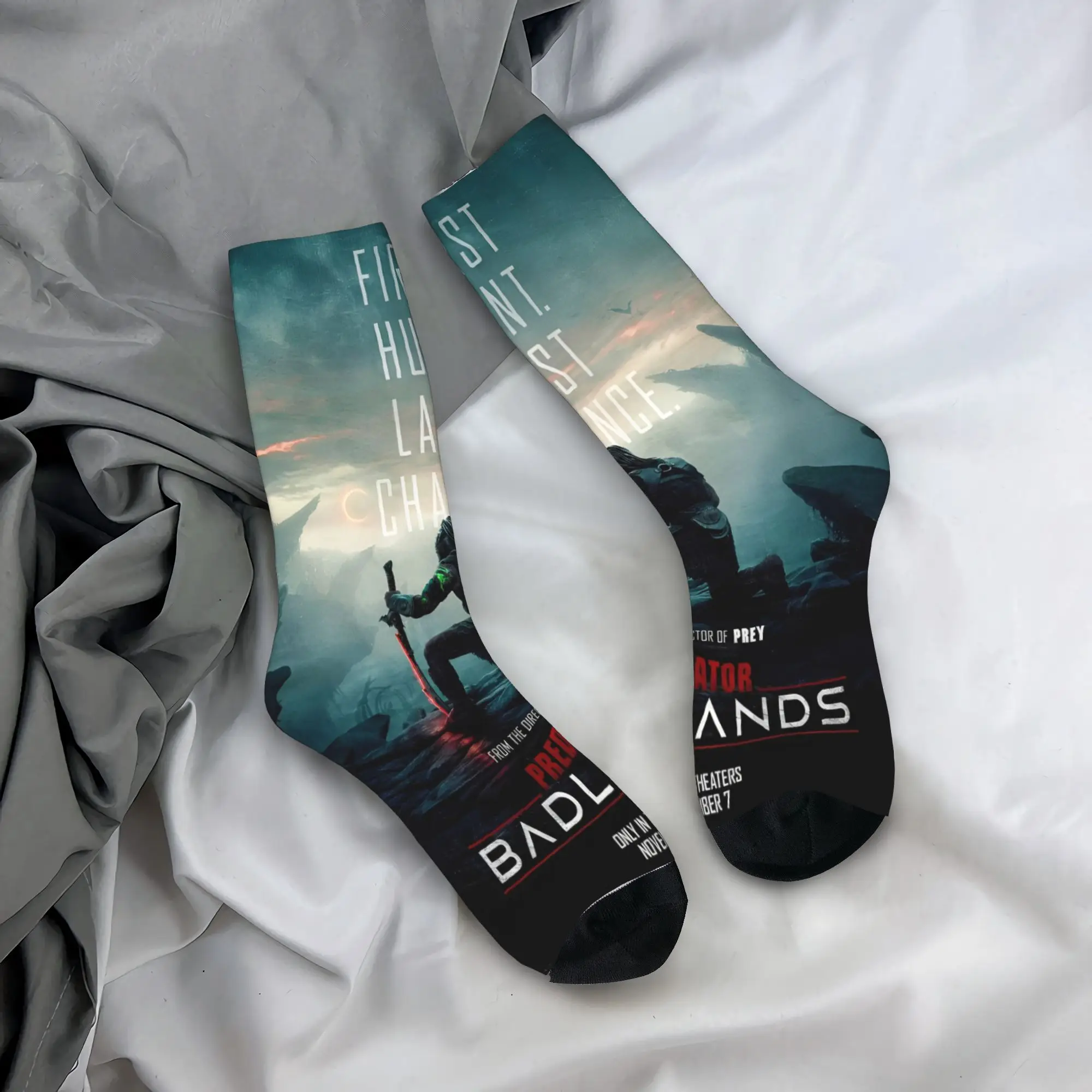 المفترس: ملابس Badlands للرجال والنساء، جوارب ماصة للعرق، جوارب دائرية عالية الجودة، فكرة هدية قطنية #1