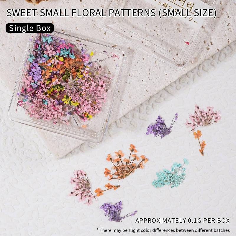 Flores secas-decorações da arte do prego 3d peças japonesas unhas encantos acessórios de decoração suprimentos material para unhas