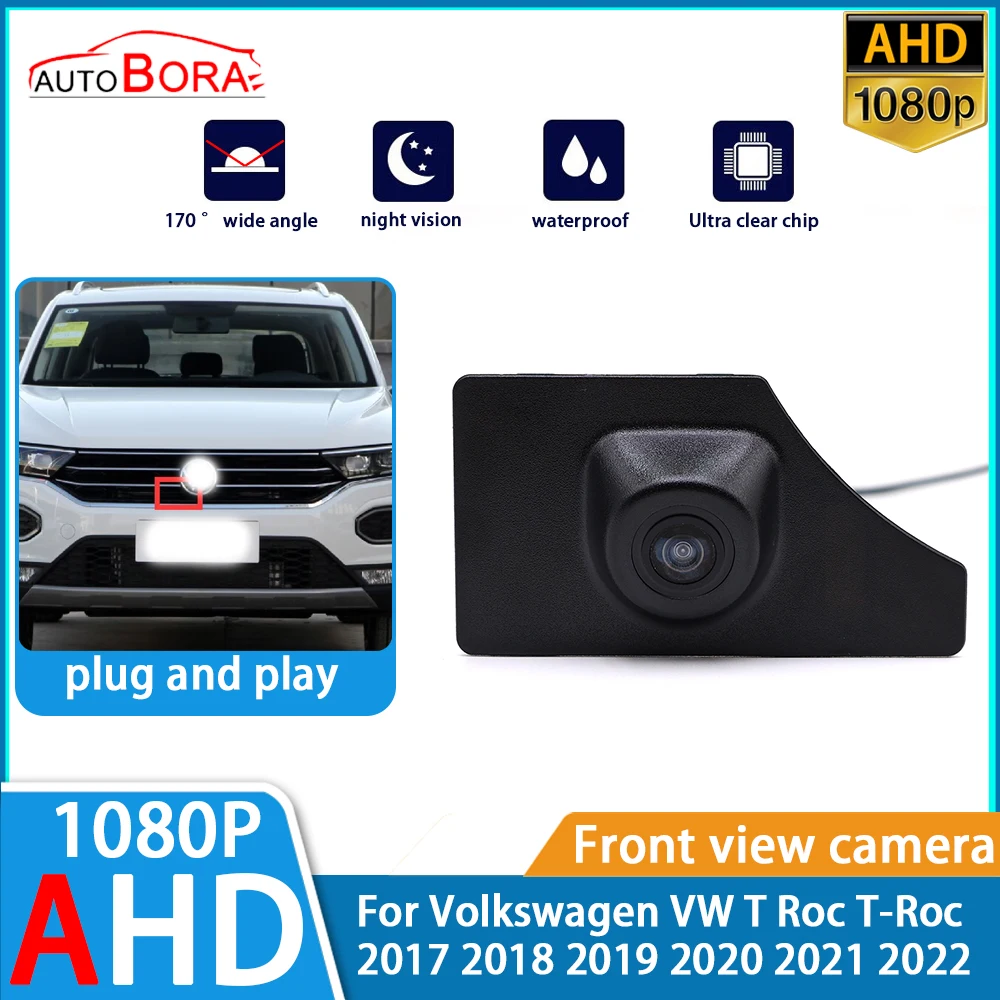 ZhuCamX AHD Ultra Clear Night Vision LOGO Parking Front View Camera For Volkswagen VW T Roc T-Roc 2017 2018 2019 2020 2021 2022