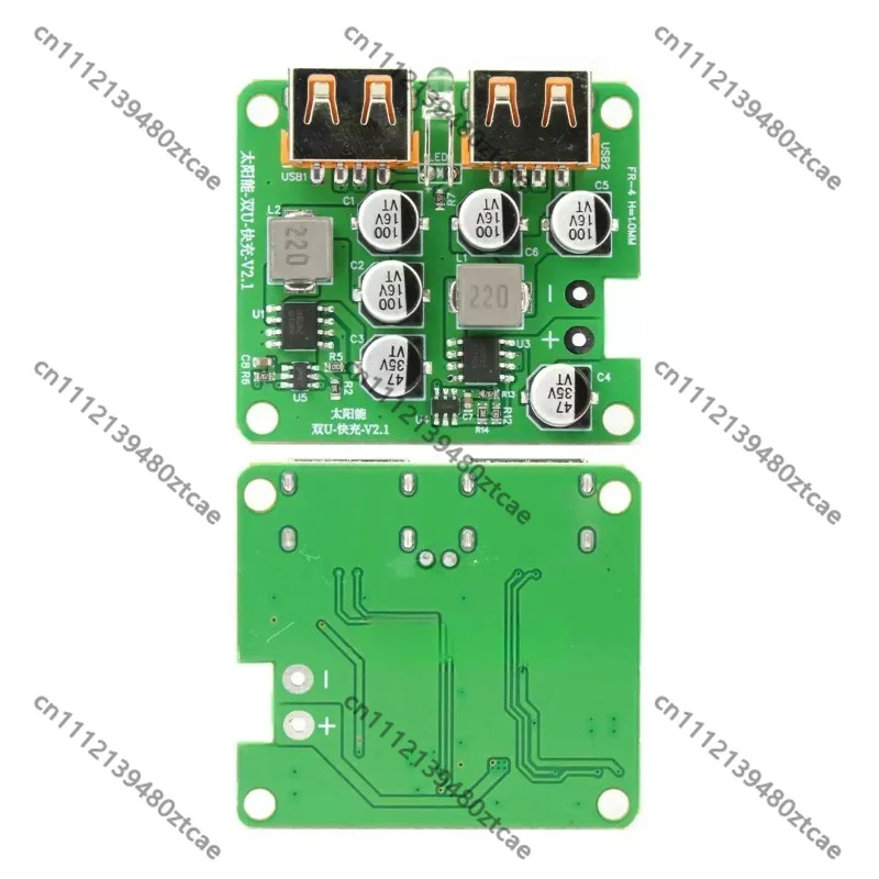 Stabilizing Controller Charger Module, Dual USB Port QC3.0 Fast Charging Board, Solar Power Regulator for Battery Charging