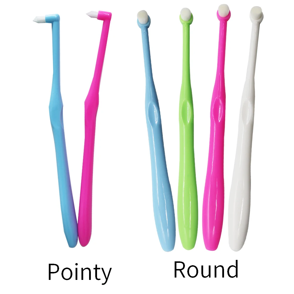 

10Pcs Orthodontic Dental Single Bundle Toothbrush Small Pointed Soft Hair Braces Groove Wisdom Teeth Interdental Brush