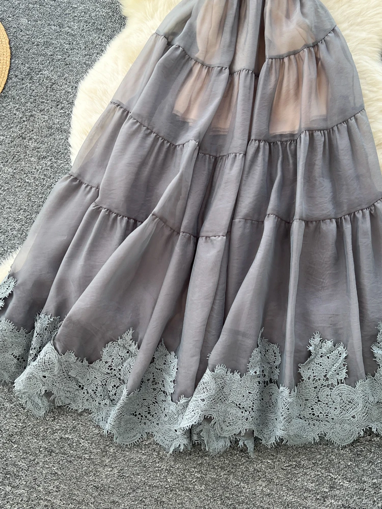 تنورة طويلة من In iny Sequin بحزام Me Dr للصناعات الثقيلة وخصر عالي وخصر على شكل حرف a للصيف Ci Commute للسيدات...