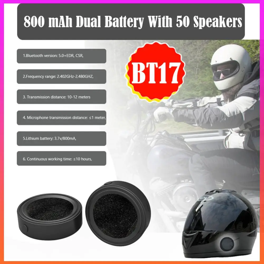 Motor Hat Headset BT17 Bluetooth-compatible 5.0+EDR Wireless Earphone Accessories for Motorcycle Intercom