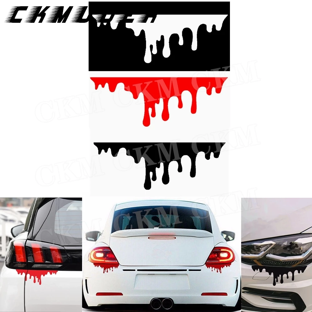 

Красные наклейки с капами крови, авто Хэллоуин, декоративные стеклянные наклейки для автомобиля, голографическая наклейка на фару автомобиля, водостойкий бампер
