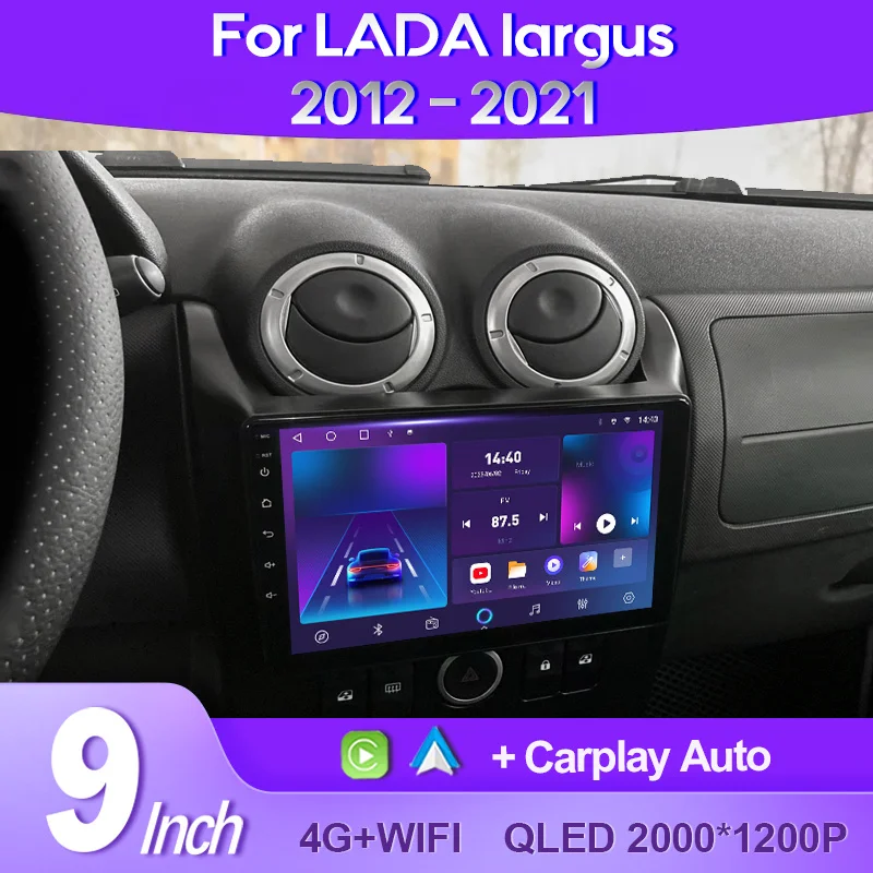 QSZN For LADA Largus 2012 - 2021 2K QLED Android 13 Car Radio Multimedia Video Player GPS AI Voice CarPlay Head Unit 4G Stereo