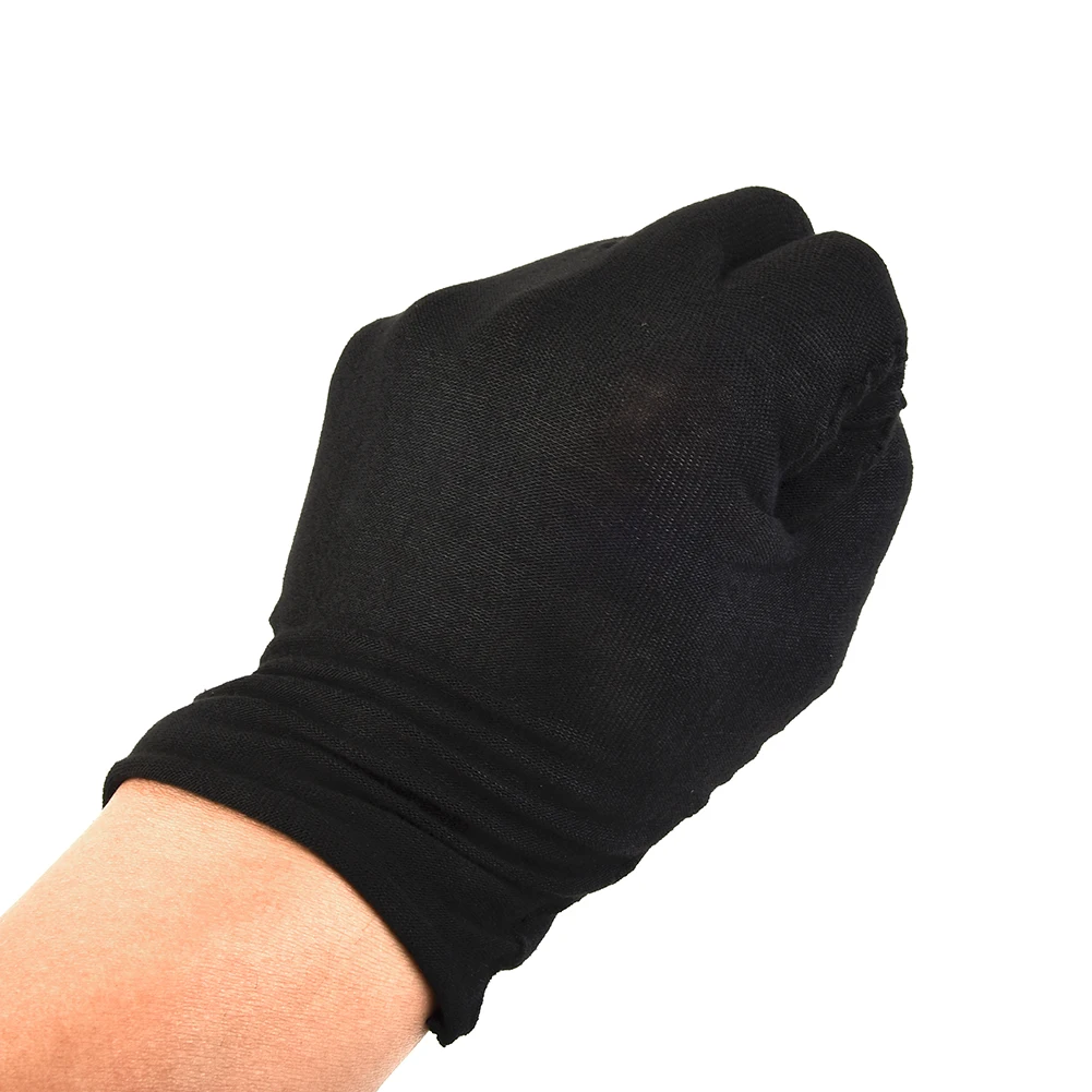 12 Pairs Black Cotton Gloves Soft Large Sensitive Cleaning Dry Moisturizing Hand Protection Household Protective Gloves Kitchen