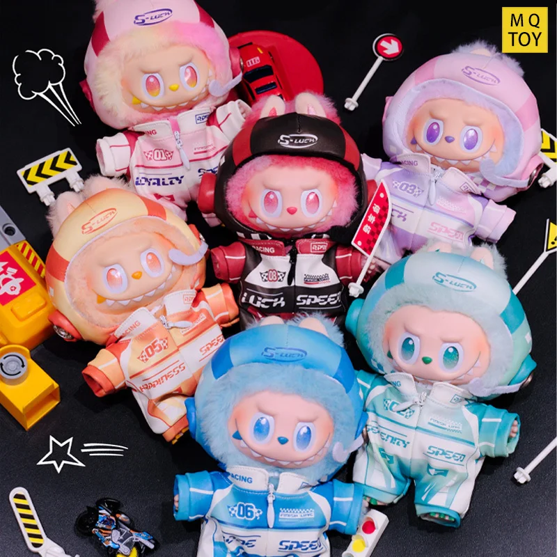 

Одежда для Labubu Wacky Mart, милый шестицветный гоночный костюм с подвеской, универсальный комплект одежды для куклы F1, одежда для индивидуальной настройки фильма