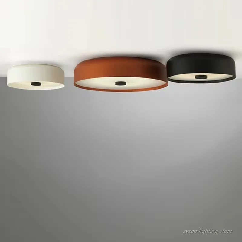 Nordic Simple Circular Ceiling Lights After Modern Creative Dining Room Living Room Bedroom LED Black White Orange Ceiling Lamp