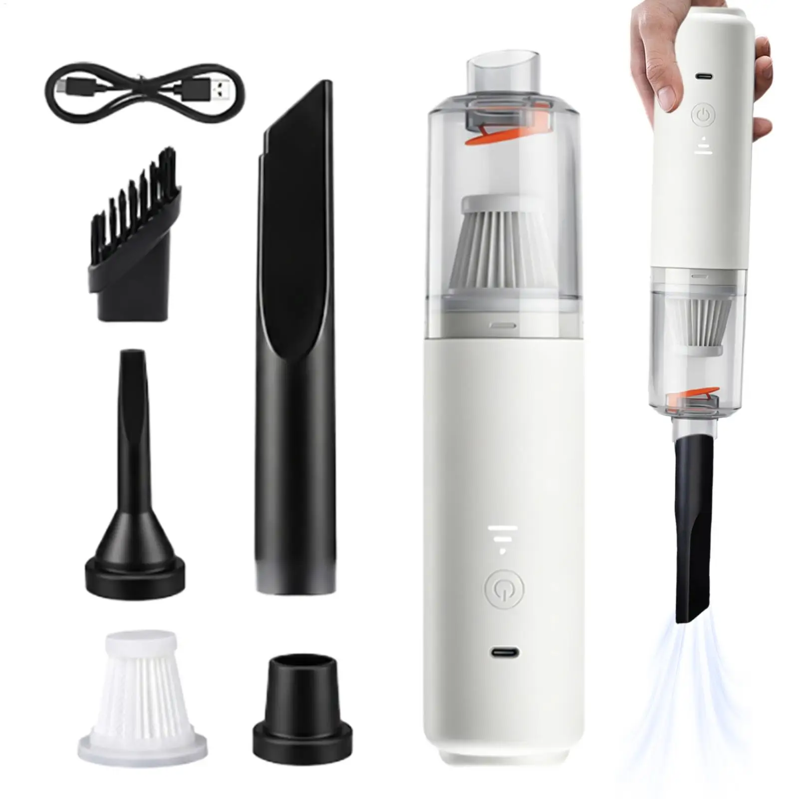 Portable Cordless Handheld Car Vacuum Cleaner Rechargeable Mini Dust Blower Lightweight Compact Design For Vehicle Interior