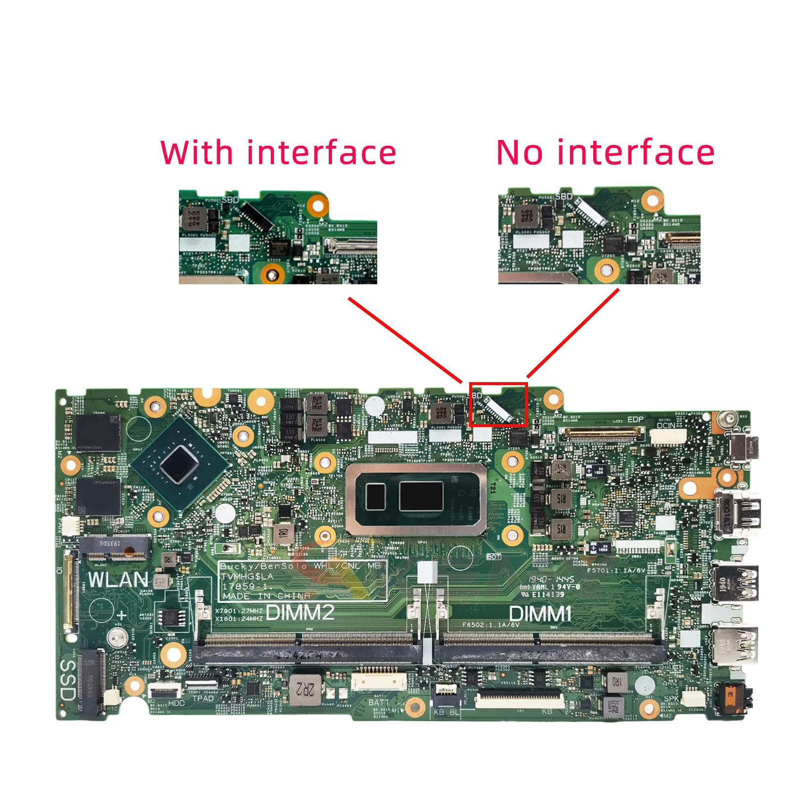 For DELL Inspiron 5482 5480 5580 5582 Vostro 5481 Notebook Mainboard 17859-1 CN-0NDK8H 0CF3X3 Tested OK
