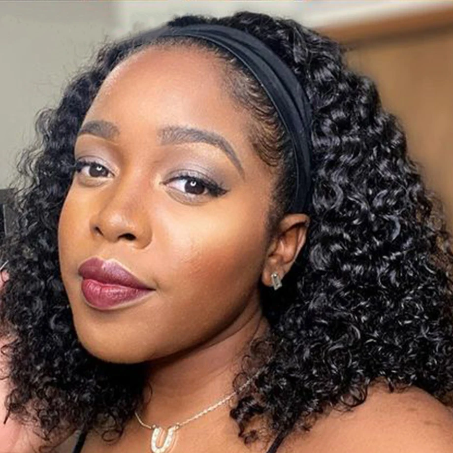 

Headband Wig Human Hair Kinky Cury Wig Deep Wave Wig Straight Body Wave Human Hair Wigs Brazilian No Glue Wig 180%