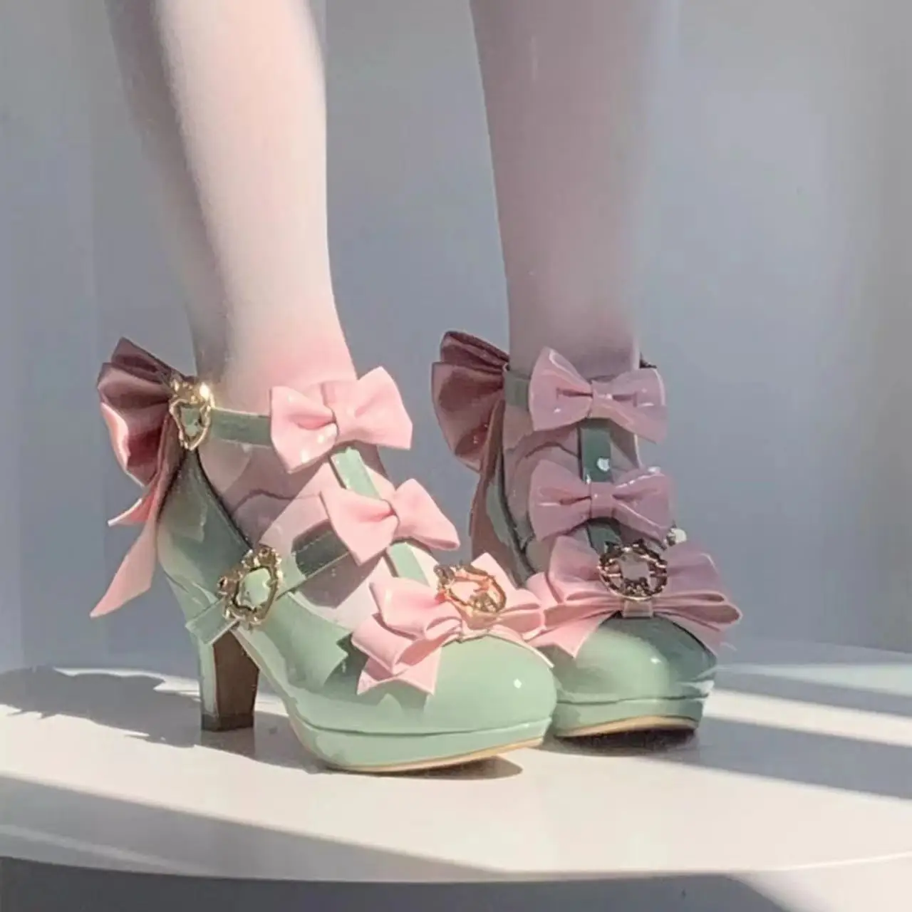 Lolita Sweet Pure Desire Butterfly Bow Love Metallschnalle Mary Jane Vitality Girl Lo Schuhe