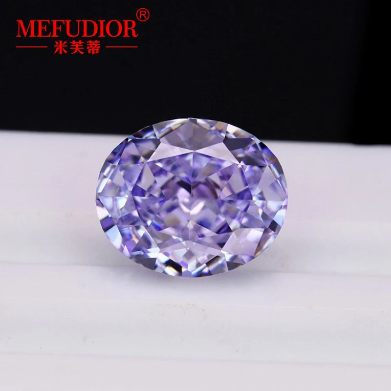 Lavender Light Purple Color Oval Shaped High Carbon Diamond 3EX Cut 5*7mm-13*18mm Simulation Diamond Loose Stone for Jewelry