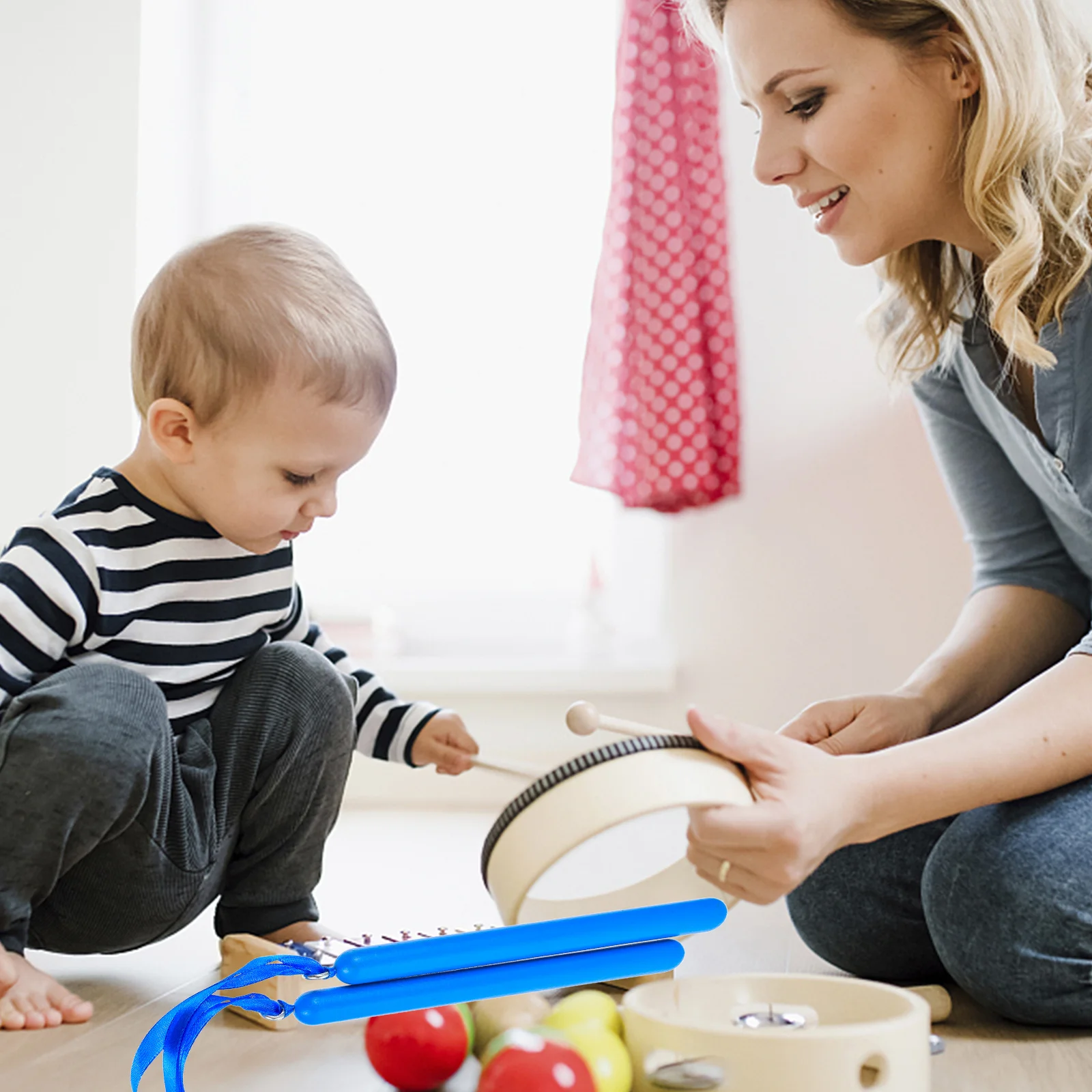 5 Par Wytrzymałych Kolorowych Nylonowych Plastikowych Pałeczek Rytmicznych Instrumenty Perkusyjne do Klasy Edukacyjne Pałeczki Perkusyjne dla Dzieci