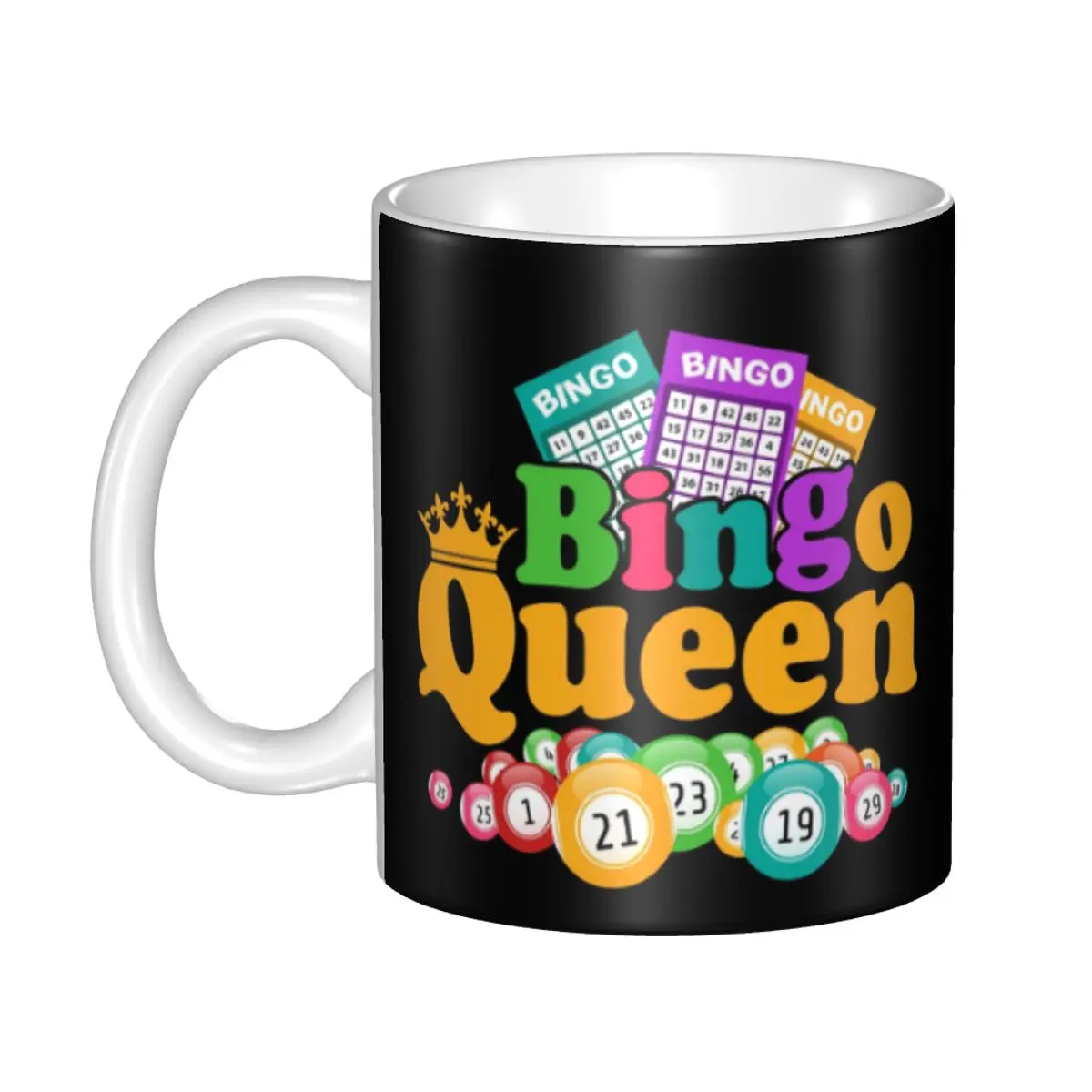 

Custom Bingo Queen Game Lover Coffee Mugs DIY Ceramic Milk Tea Mug Cup