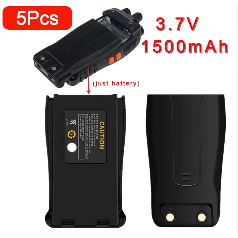 5PC BF-888S 3.7V 1500mAh Baofeng Li-ion Spare Battery for BF888S Two Way Radios